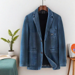 Meeste trendikas &uuml;he n&ouml;&ouml;biga teksapintsak - mitmek&uuml;lgne, k&otilde;rgekvaliteediline jakk kevad/s&uuml;gis hooajaks. Default Item