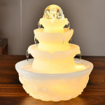 Feng Shui Rikkuse Kristallkuul P&ouml;&ouml;rlev Vee purskkaev Kaunistus Valgustusega - Luksuslik Avamiskingitus L2438-1 Mini (Treasure Basin Base)