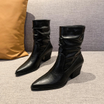 K&otilde;rge kontsaga pahkluuni saapad Seksikad terava ninaga nahkkingad 2025 Trend Talv Disainer Uus Mood Punk Gladiaator Paksu tallaga Botas Mujer 39 tumepruun v&auml;rv