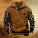 India Kauboi S&uuml;gis Talv Retro Meeste Kapuutsiga Pusad Vintage Pullover Mood &Uuml;legabariidiline Dressipluus Pikkade Varrukatega Vabaaja &Uuml;laosad R&otilde;ivad 5XL