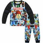 5-10 Aastat Lapsed Poisid T&uuml;drukud Roblox Pidžaama Komplekt &Ouml;&ouml;riiete Komplekt &Ouml;&ouml;riided Kingitused 120cm must