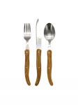 LAGUIOLE JANGNERON LAGUIOLE 1-inimese L&auml;&auml;ne stiilis s&ouml;&ouml;giriistade komplekt Oliiv (3p) laguiole olive cutlery