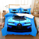 Kolmeosaline voodipesukomplekt Lahe sportauto v&otilde;idus&otilde;idusari Poleeritud kang Kodutekstiil Tekikott Padjap&uuml;&uuml;r Linalaud Voodipesu 90 * 200 two-piece set blue