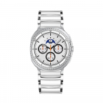 ONECeramic+Metal Rihm Samsung Galaxy Watch 8 Classic 46mm/Ultra 2025 47mm jaoks Moodne k&auml;ev&otilde;ru Galaxy Watch 8 40mm 44mm jaoks BandMN Galaxy Watch 8 40mm h&otilde;bedane valge v&auml;rv