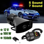 UUS 7 heli auto &otilde;hupass k&otilde;larid vali auto pasun megafon hoiatusalarm politsei tulet&otilde;rjesireen k&otilde;lar 12V 100W veoauto Worldmuma must