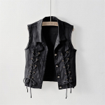 Kevadine teksist vest naistele Moodne Kitsas Vintage Teksist Varrukateta Jakk L&uuml;hike Vabaaja Naiste Vest &Uuml;ler&otilde;ivad Topid XS
