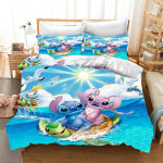 Stitch tr&uuml;kitud magamistoa voodipesukomplekt tekikott J&otilde;ulukingitused Mugavus Multikas Padjap&uuml;&uuml;riga lastele sobiv ja t&auml;iskasvanutele 180*220cm 3pcs