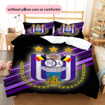 RSC Anderlecht Muster Voodipesu Tekikott Komplekt Kodu Kaunistus Kingitus (1 * tekikott + 2 * padjap&uuml;&uuml;r ilma t&auml;idiseta) 135x200cm