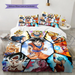 DRAGON BALL Muster Voodipesu, Tekikomplekt Tekikate Padjap&uuml;&uuml;r Kodu S&uuml;nnip&auml;evakingitus (1 * tekikott + 2 * padjap&uuml;&uuml;ri, ilma s&uuml;damikuta) 135x200cm