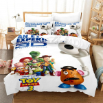 Multikas Toy Story Tekikott Padjap&uuml;&uuml;r Voodipesukomplekt T&auml;iskasvanu Poiss T&uuml;druk Magamistoa Kaunistus Laste Kingitus &Uuml;he- Kahekohaline Suur Suurus 180*220cm 3pcs