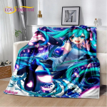 3D armas M-Mikuu multifilmimuusika tegelaste tekk, pehme visketekk kodu magamistoa voodi diivani pikniku kontori katteks, kingitus lastele 100x150cm