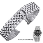 Luksuslik roostevabast terasest kellarihm Jubilee jaoks Rolexile Metallist kaardus otsaga rihm Tugev asendusk&auml;ev&otilde;ru 13mm 17mm 20mm 21mm 20mm gray