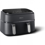 Friteuse sans huile - PHILIPS - NA351/00 - Airfryer S&eacute;rie 3000 double panier 9L - 8 pr&eacute;r&eacute;glages - 2750W - Noir/Argent must