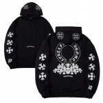 810 CHROME HEARTS 2026 S&uuml;gis ja Talv Uus Suur Suurus Klassikaline Stiil Logo Kapuutsiga Dressipluus, Sobib Paaridele S must