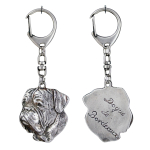 Dogue de Bordeaux, French Mastiff - Silver-plated key ring with a dog in a gift box, handbag decoration, backpack pendant by Art-Dog brand