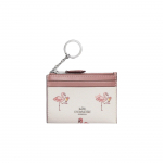 Coach Skinny ID-kaardi&uuml;mbris 11 H&otilde;bedane logo Flamingo prindiga T&otilde;mblukuga Kaetud l&otilde;uend ja nahast kaarditasku Naiste rahakott Hele-roosa CK421-SVTLM Basic Set (Bag+Dust Bag)