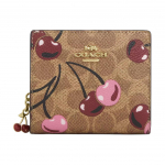Coach Snap Rahakott 10 Kirsitr&uuml;kk Metallist Logo Signature Kaetud L&otilde;uend Rahakott Naiste rahakott Pruun Mitmev&auml;rviline CZ347-IMTAM Tan & Multicolor