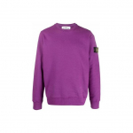 Stone Island M&auml;rgi Logoga &Uuml;mmarguse Kaelusega Pusa Magentav Meeste Topid Lilla 751563020-V0045 L