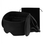 2-in-1 puuvillane reisipea padi 360&deg; tugi lennuki peatugi silmamaskiga v&auml;simuse v&auml;hendamiseks mugav massaažikaelaga magamispadi must