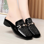 Daami elegantne must PU pehme nahast kevadised slip-on ruudukujulise kontsaga kingad kevad-suveks luksusbr&auml;ndi &otilde;&otilde;nsad hingavad tahked kingad 35
