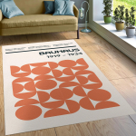 Kesk-sajandi Bauhaus Geomeetriline Vaip Minimalistlik Vaip Elutuba Magamistuba Kunstiline Dekoratiivne Libisemisvastane P&otilde;randamatt Esik 160x230cm-63x91in brown