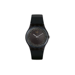 Swatch Kvartsliikumisega 30M Veekindel Kell 47,4 mm Must T&auml;hikuga Plastikust Korpus Silikoonrihm Meeste kellad SUOB156 Black