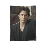 The Vampire Diaries Damon Salvatore Tekk Fliis Talvine Hingav Kerge &Otilde;huke Visketekk Kodu Voodipesu Visketekid 130x150cm
