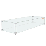 Tulekolde tuulekaitse Karastatud klaas Leegikaitse 38x10,5x6 tolli Tuulekilp