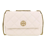 Tory Burch TB-Willa tepitud ketiga nahast ruudukujuline messenger kott naiste k&auml;ekotid Brie-Cheese-White 148243-724 Basic Set (Bag+Dust Bag)