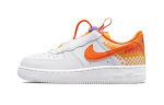 Nike Air Force 1 T&otilde;mblukuga Nahast Vabaaja Libisemis- ja Kulumiskindlad Madalad Laste Rulaketsad Valge Oranž DR8410-181 28