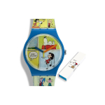 Swatch Kvartsliikumine 30 Meetrit Veekindel Unisex K&auml;ekell 41 Mm Lilleline Ketas Plastikust Korpus Silikoonrihm Unisex k&auml;ekellad SO29Z108 Regular Watch Box,Multicolor Watch Dial SO29Z108