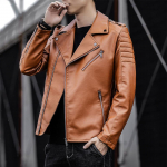 Moodne nahktagi Meeste s&uuml;gis Uus Korea noorte mootorratta&uuml;likond Meeste PU-nahkjakk Meeste jope M