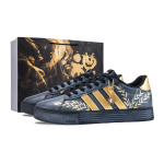 Adidas Daily Noon Wheat Saddle Kulumiskindlad Libisemiskindlad Madalad Rula Kingad Unisex Kuldne Must KH8004(Team626-) 43⅓ gray
