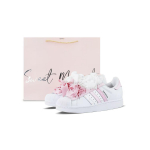 Adidas Originals Superstar 2 Kulumiskindlad Madalad Rula Kingad Unisex Roosa Valge JH9976(Meeskond129-) 35⅔