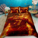 Tekikate CR7 Jalgpallit&auml;ht R-Ronaldo Tr&uuml;kiga Voodipesukomplekt Tekikate Tekk Voodi Noorte Laste T&uuml;druk Poiss Kingitused 135x200cm blue