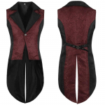 Meeste keskaegsed riided Retro vabaaja vest Halloweeni smokingijakk Keskaegne kost&uuml;&uuml;m Varrukateta rev&auml;&auml;riga h&auml;rrasmehe peokleit Renessansi frakk XS punane