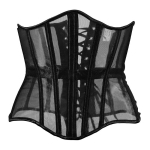 Naiste pikk pitsist bustier-rinnahoidja, paelaga, peokorsett S must
