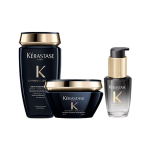 Kerastase tualetitarvete komplekt Black Diamond Kolmeosaline komplekt: 250ml Black Diamond &Scaron;ampoon + 200ml Black Diamond Juuksemask + 30ml Black Diamond Eeterlik &Otilde;li must