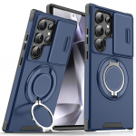 Luksuslik 360 &deg; p&ouml;&ouml;rlev peidetud metallist r&otilde;ngaga autohoidja soomustelefoni &uuml;mbris Samsung S24 Ultra S21 S22 S23 Ultra Plus S20 FE A54 A15 jaoks For Galaxy S24Ultra&Case & Holder&smsung s23 sinine