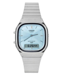 Casio Vintage Analoog-Digitaalne Roostevaba Teras Hele Sinine sihver Kvarts AQ-240E-2A Unisex K&auml;ekell helesinine v&auml;rv