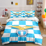 Sinine ruuduline S.S. Lazio voodipesu Voodipesu Tekikott Komplekt Tekikott Padjap&uuml;&uuml;rid (1 * Tekikott 2 * Padjap&uuml;&uuml;ri, ilma tekita) 135x200cm