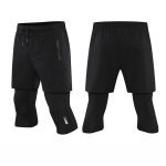 Unisex Kiiresti Kuivavad Hingavad Kaheosalised Spordilegingsid Treeninguks ja Jooksmiseks Medium black