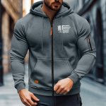 Meeste pikad varrukad T&otilde;mblukuga Kapuutsiga Kapuutsiga Huppa Jakk Kapuutsiga Kapuuts XL tumesinine
