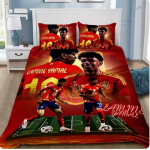 Multikas jalgpalliga tr&uuml;kitud voodipesukomplekt Pehme mikrokiust tekikott ja padjap&uuml;&uuml;r lastele ja t&auml;iskasvanutele Magamistuba Kodu kasutus 135X200cm