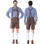 Meeste Baieri Oktoberfest Kost&uuml;&uuml;mikomplekt - Ruuduline S&auml;rk, Traksid ja &Uuml;likonna Jakk Festivaliks S gray