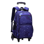 3 tk treppironija koolikott pikaealised osad ratastega seljakott Dark Blue Starry Big-wheel