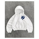 Harajuku Retro Uus Mustriga Tr&uuml;kitud &Otilde;itega Kampsun Kapuutsiga Kampsun Y2K T&auml;nav Hip-Hop Vabaaja Lahtine Dressipluus Paari Pealmine S white