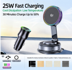 Qi2 25W Magnetiline Traadita Autolaadija Kiirlaadimine 30 minutilt 50 protsendini &Otilde;hutusava Jahutusventilaator RGB Valgus Telefonihoidja Alus Qi2 Wireless with Car Charger