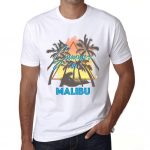 Meeste vintage T-s&auml;rk Graafiline T-s&auml;rk Summer Triangle Malibu White XS valge