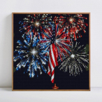 DIY teemantmaal T&auml;is&uuml;mmargune Ameerika lipp Teemanttikandid Ristpistes Rhinestone 30x30CM